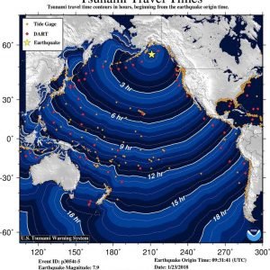 Posible ruta del Tsunami